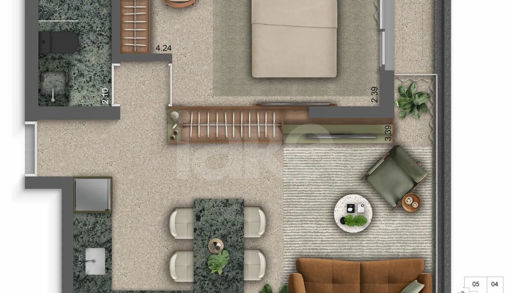 Planta — Garden 45,3 m²