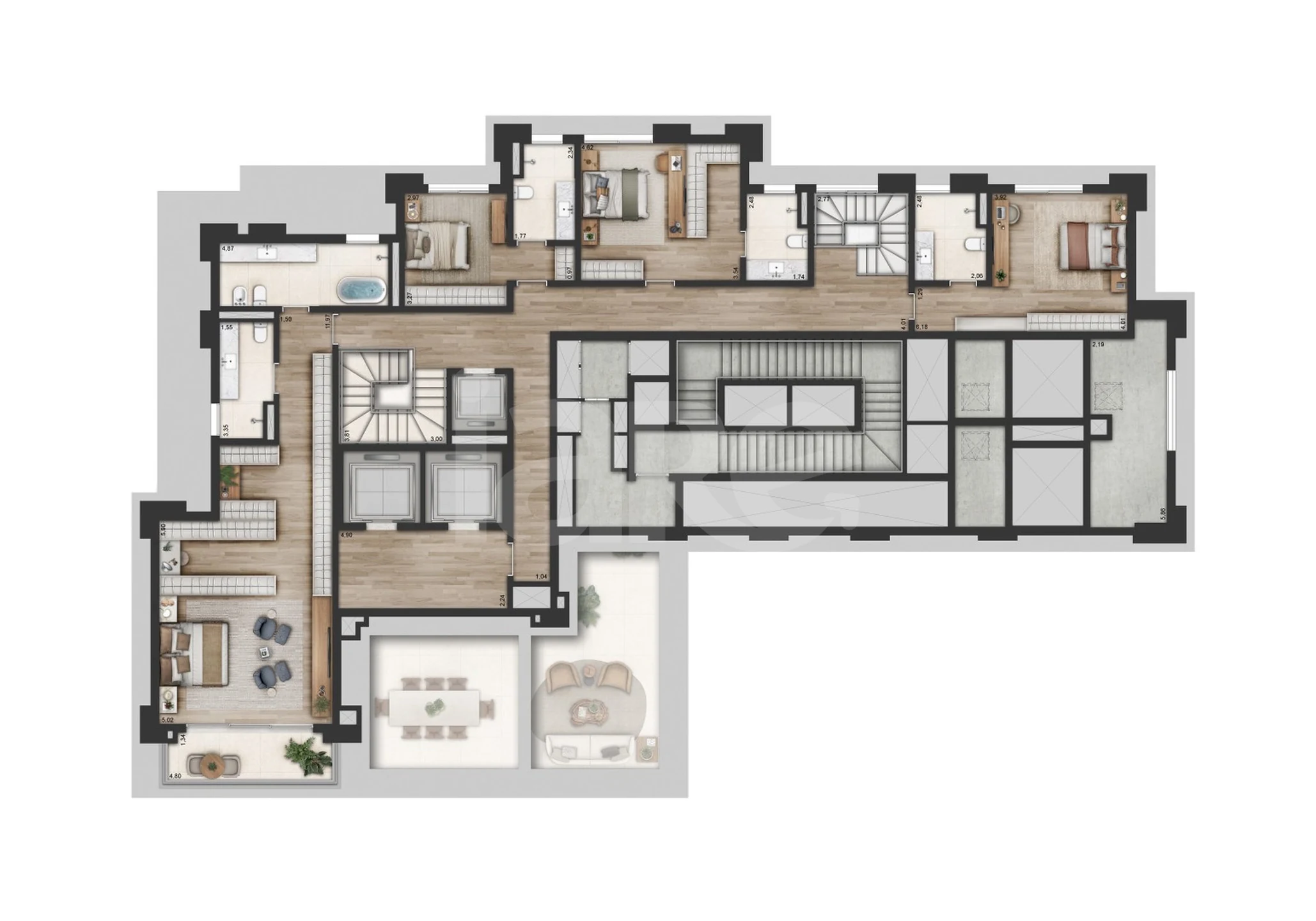 Planta — Cobertura Duplex 590,16 m²