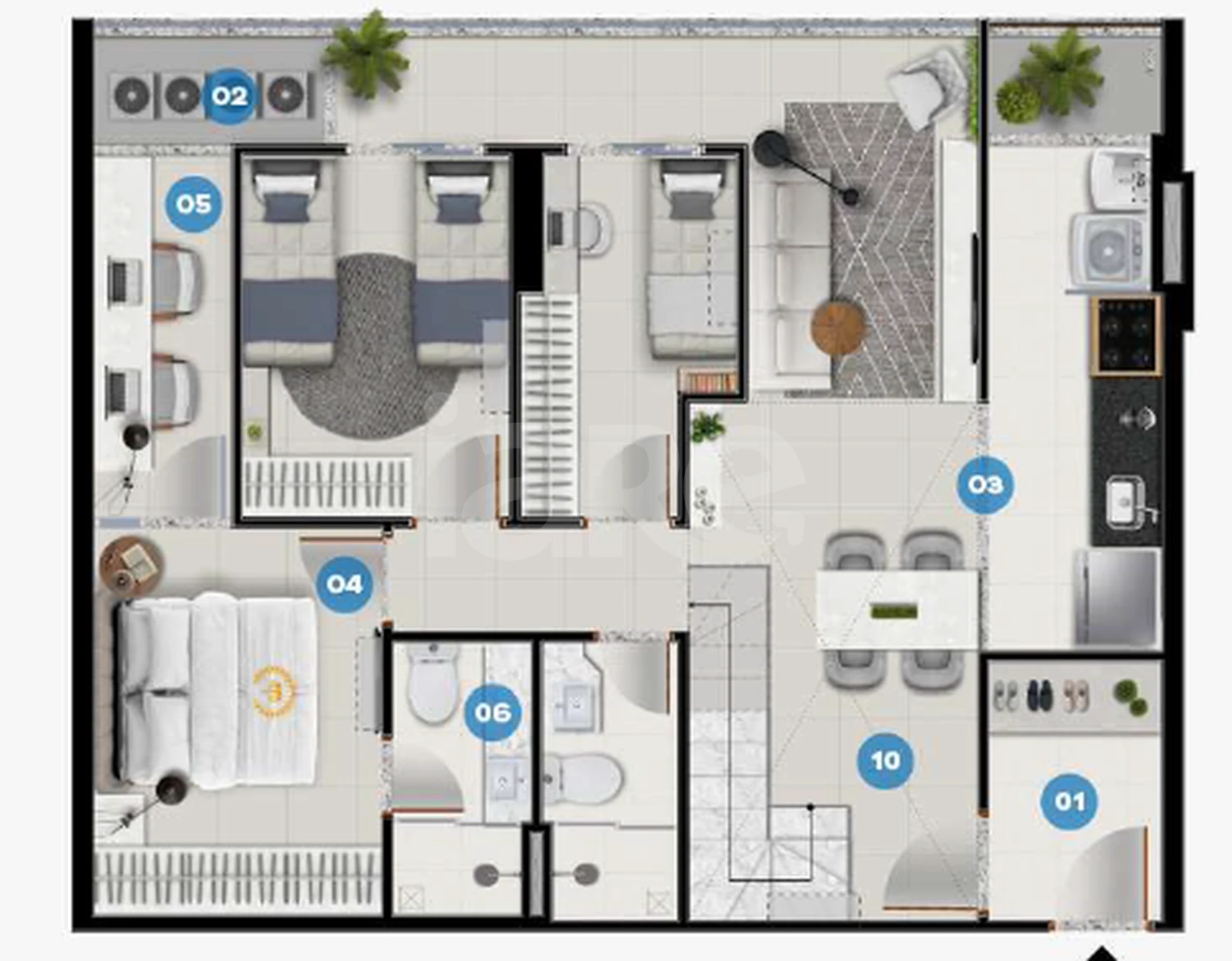 Planta — Cobertura Duplex 127,19 m²