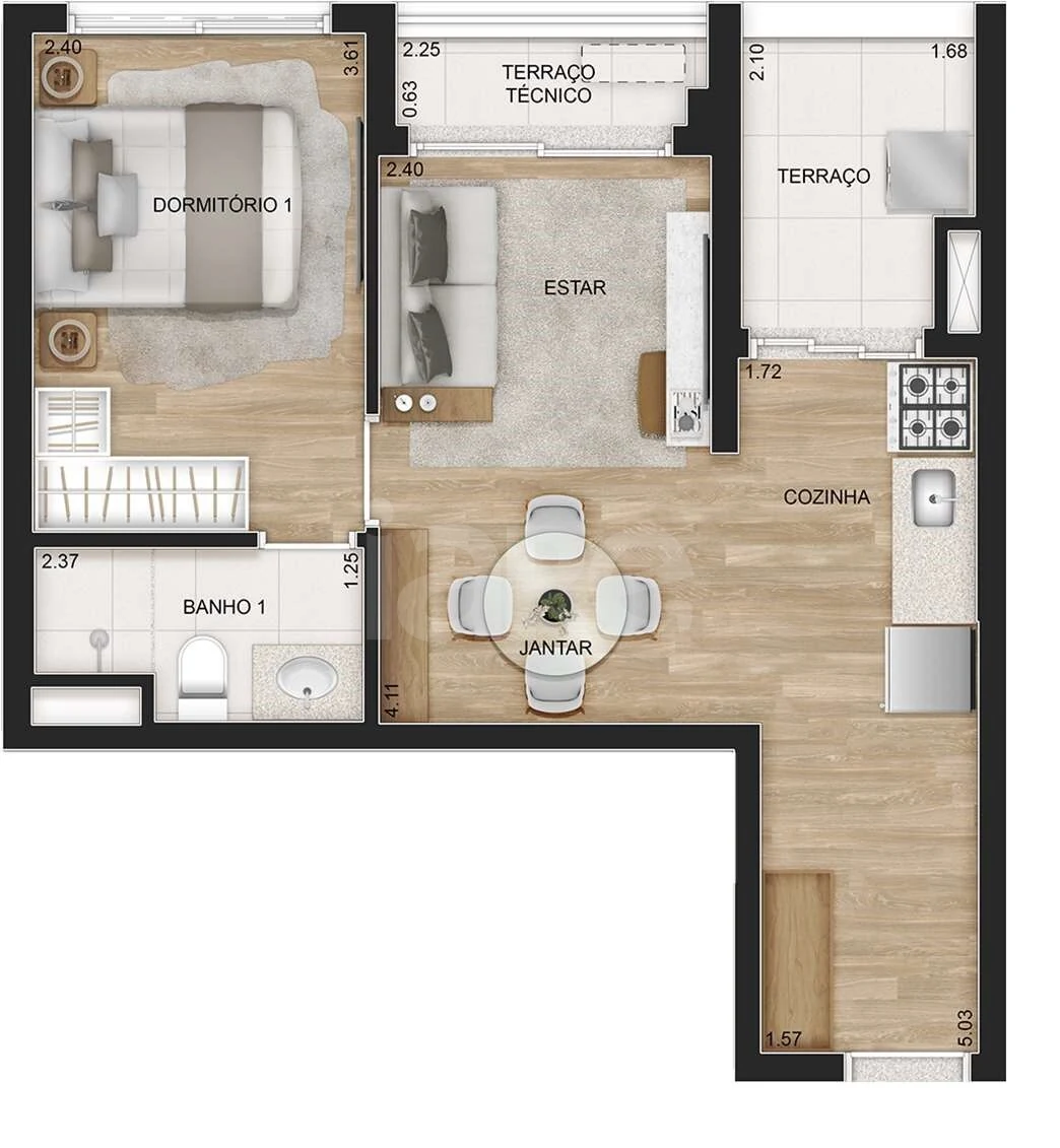 Planta — Garden 44,72 m²