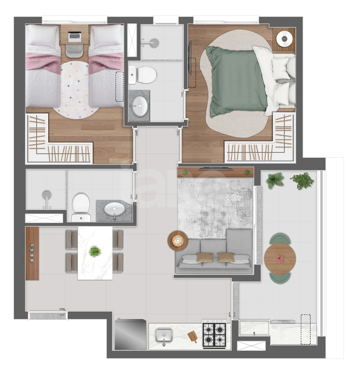 Planta — Apartamento 48,27 m²