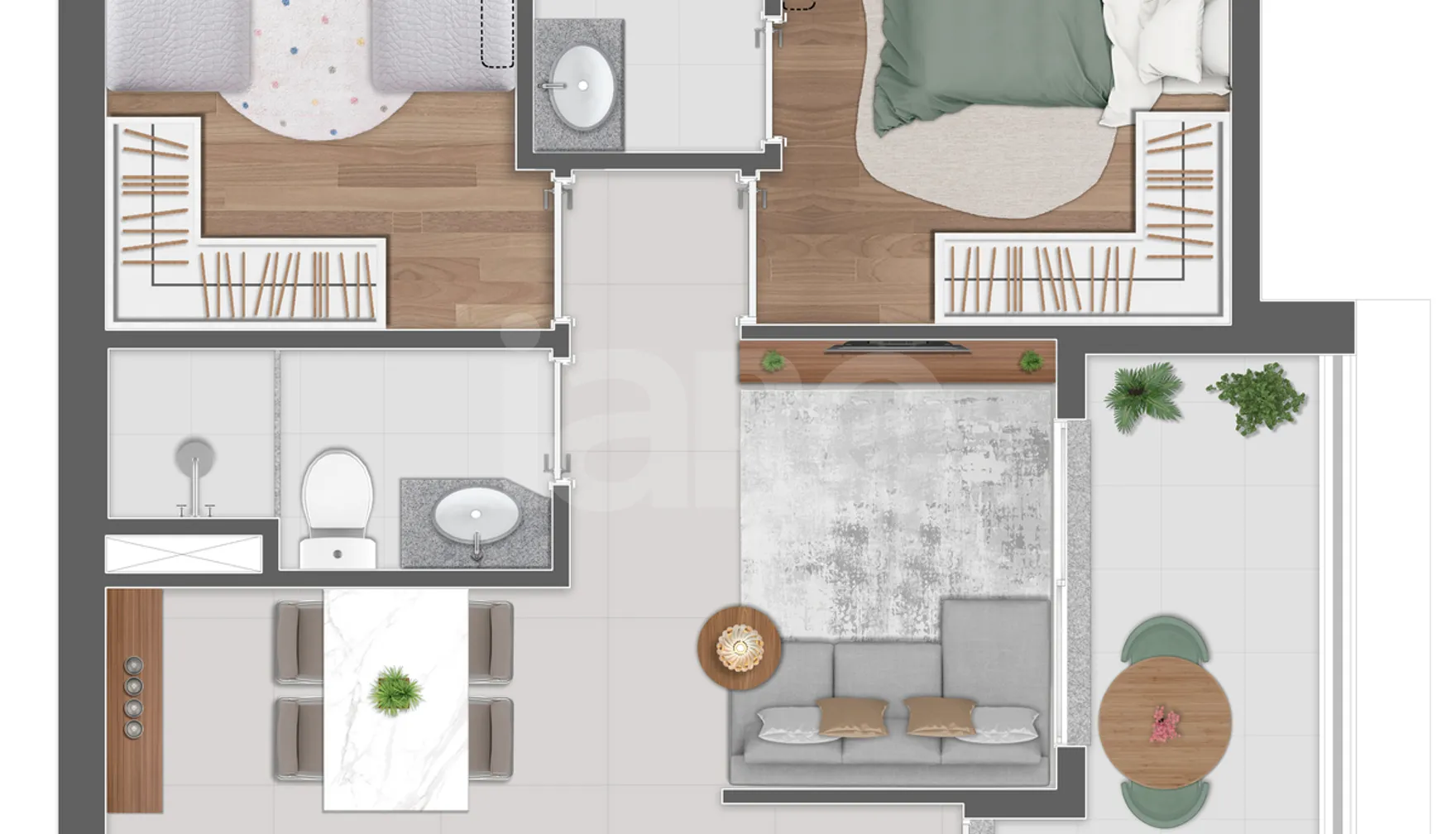 Planta — Apartamento 48,27 m²
