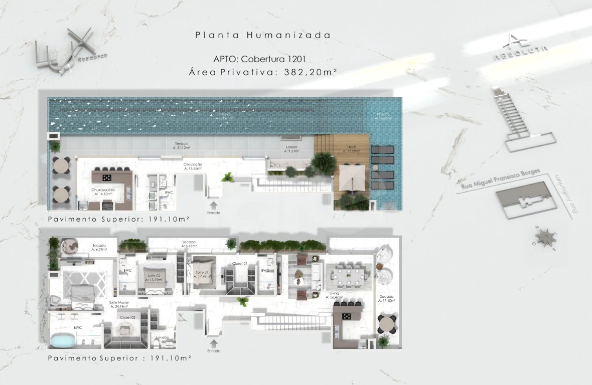 Planta — Cobertura Duplex 382,2 m²