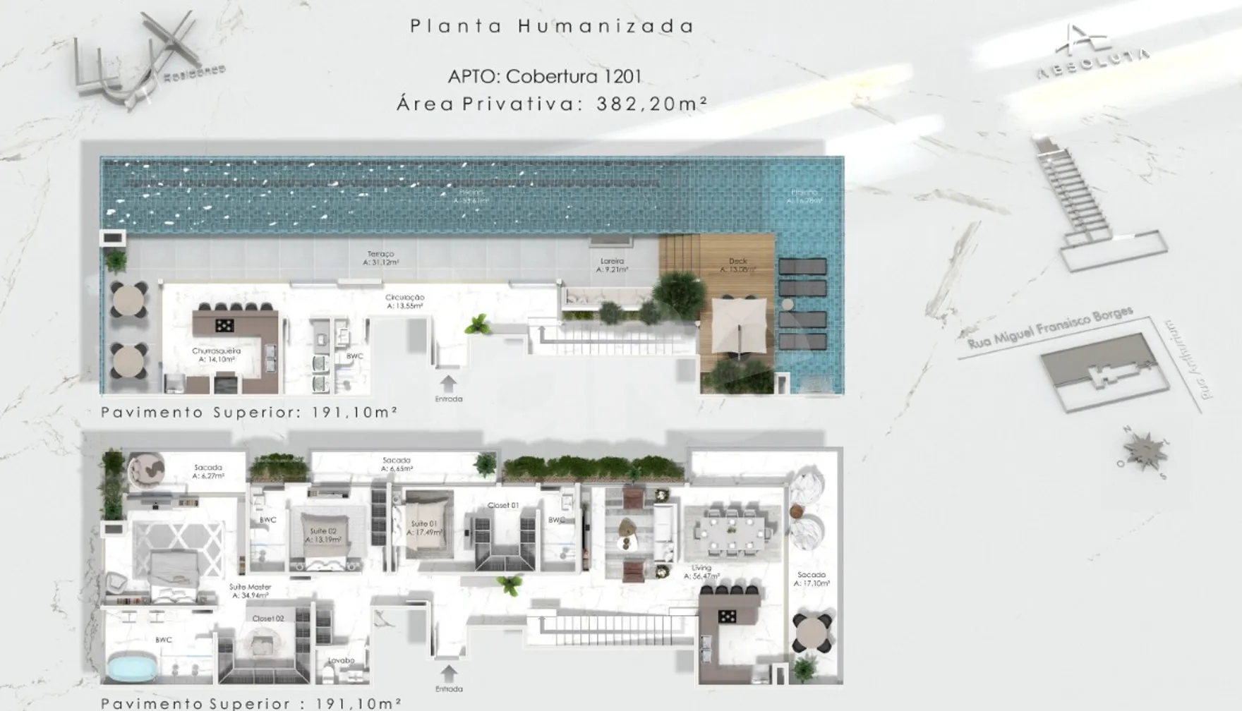 Planta — Cobertura Duplex 382,2 m²
