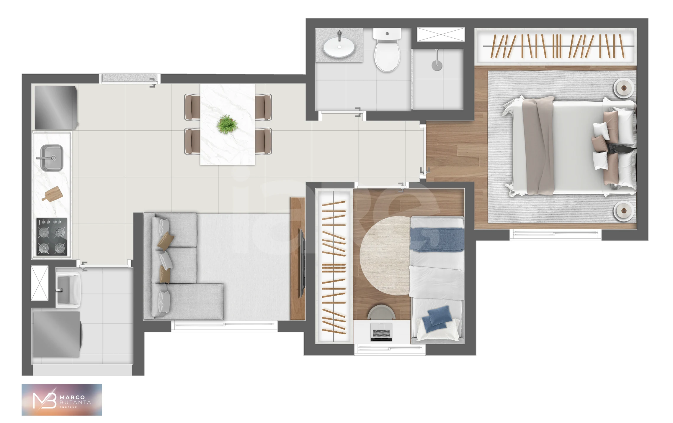 Planta — Apartamento 37,27 m²