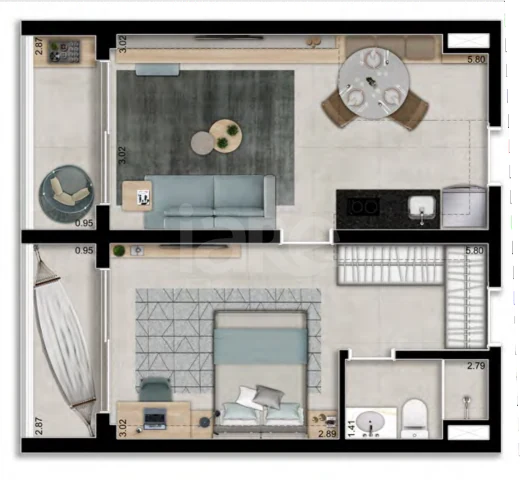 Planta — Apartamento 45,42 m²