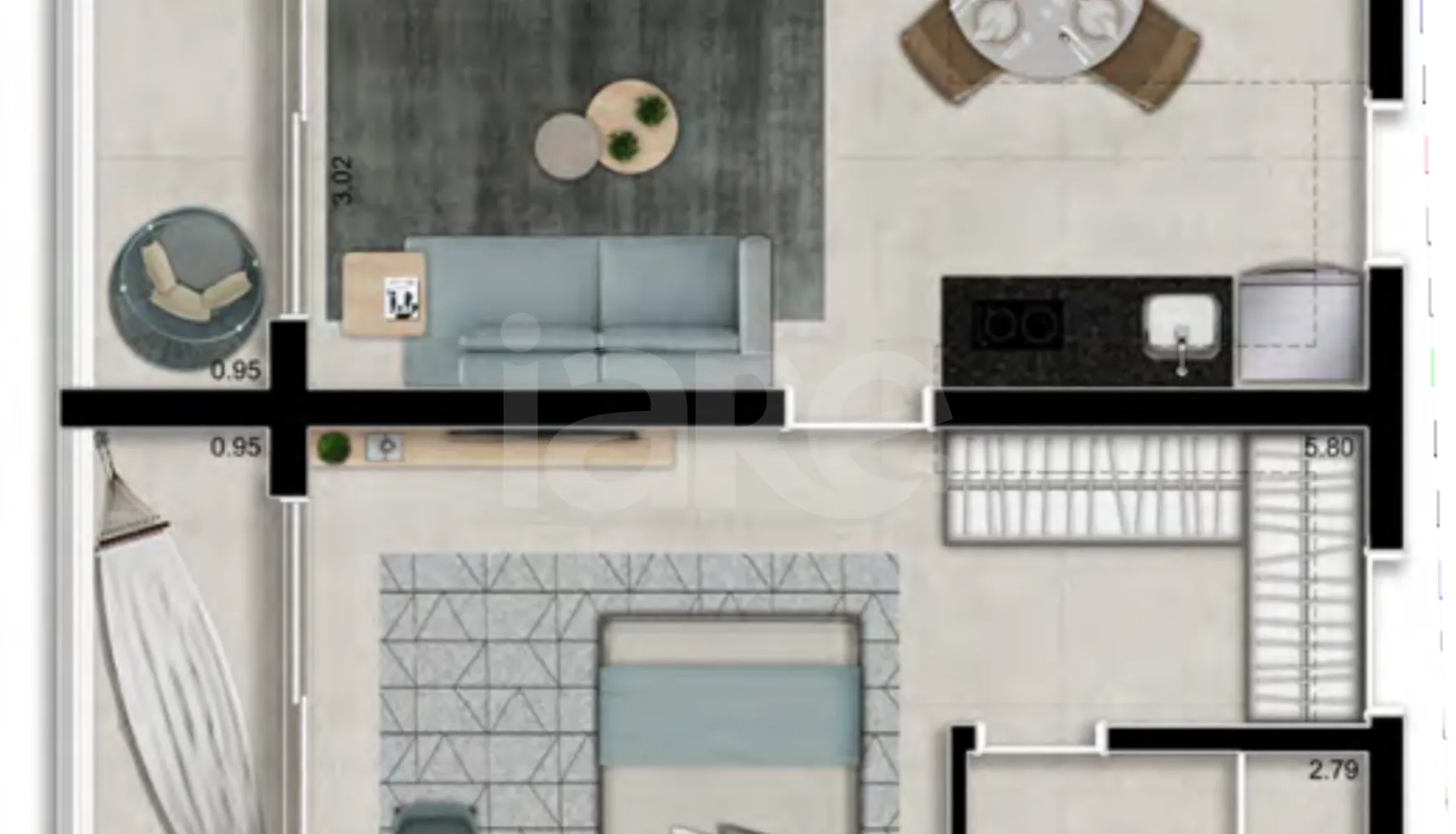 Planta — Apartamento 45,42 m²