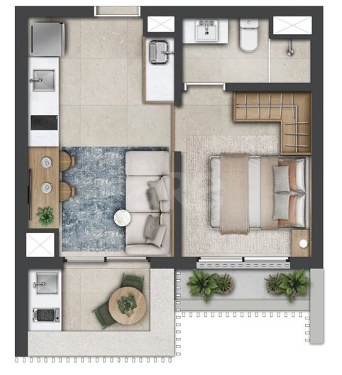Planta — Apartamento 34,56 m²