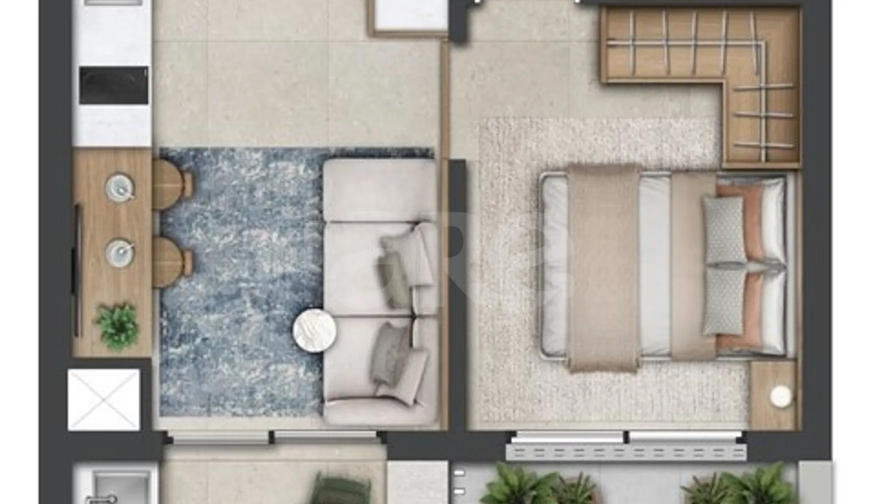 Planta — Apartamento 34,56 m²