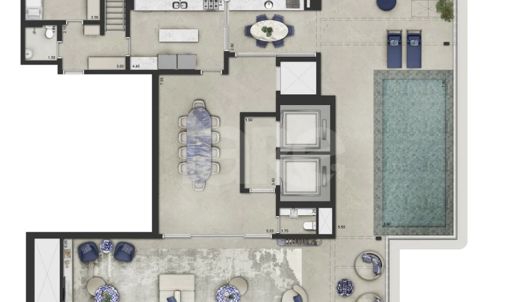 Planta — Cobertura Duplex 591,5 m²