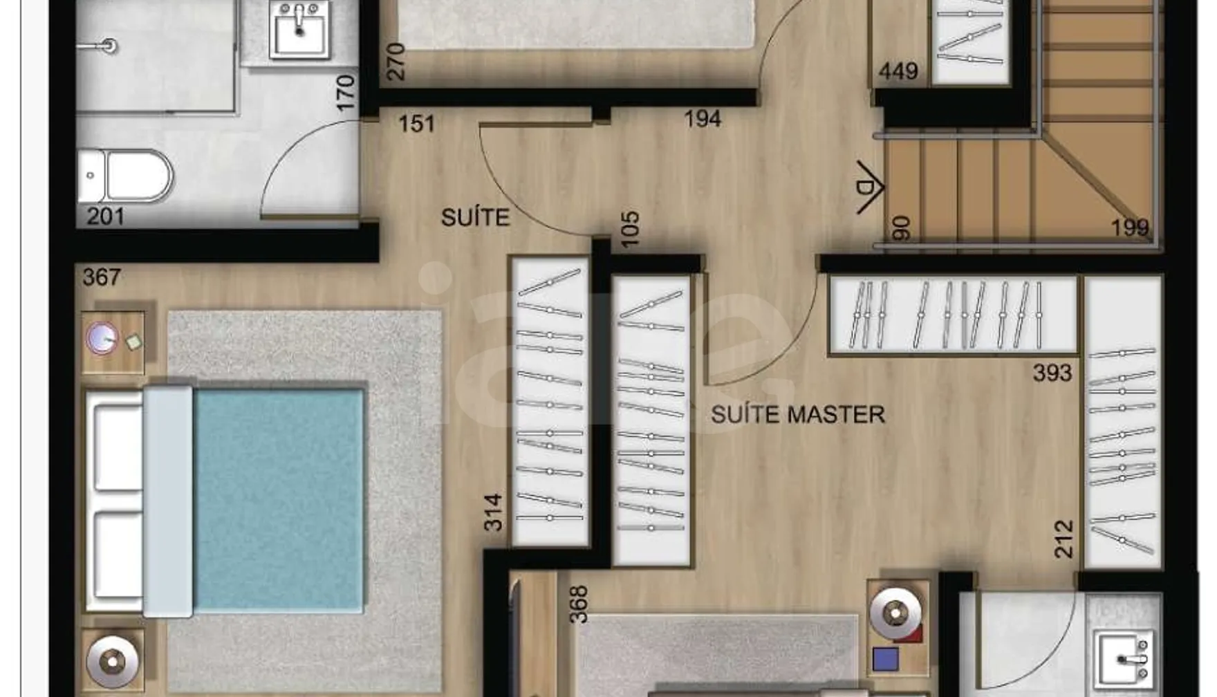 Planta — Cobertura Duplex 196,45 m²