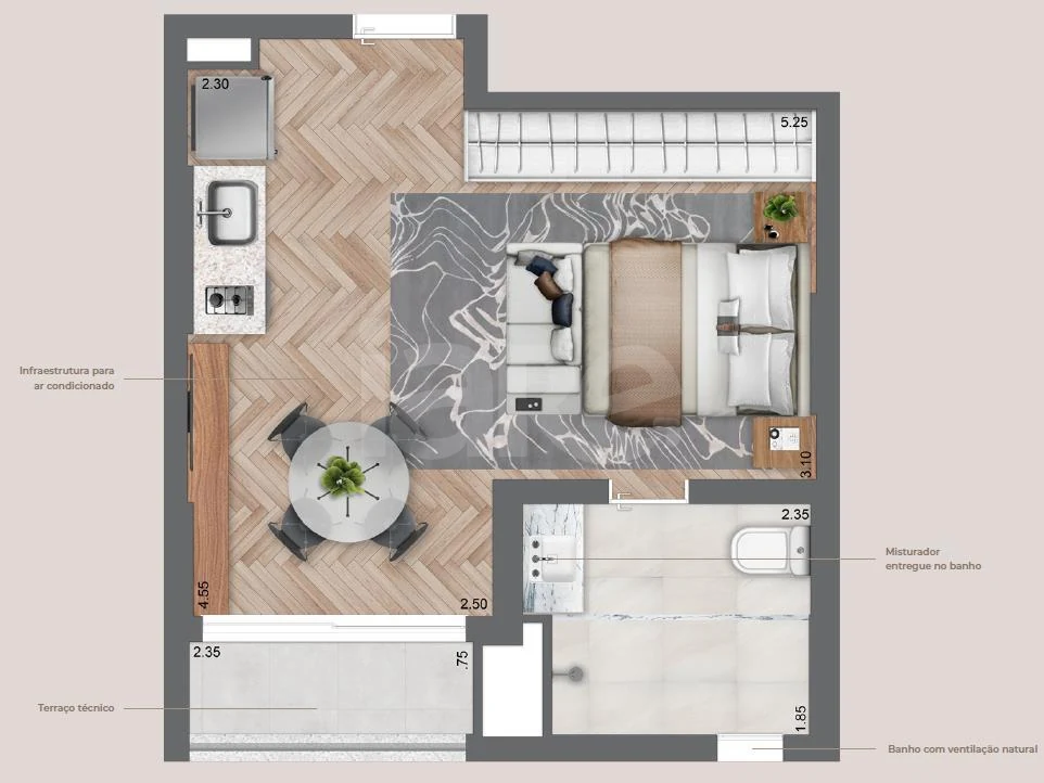 Planta — Garden 44 m²