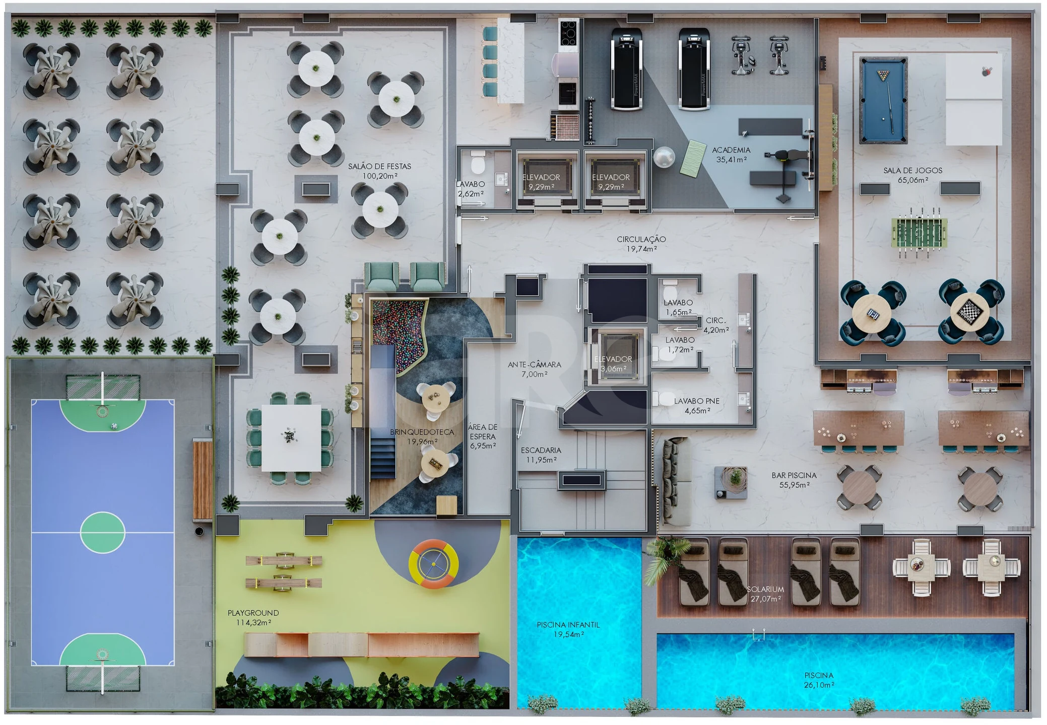 Planta — Pavimento lazer