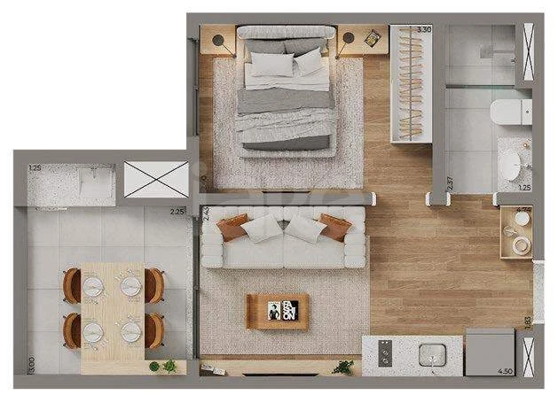 Planta — Apartamento 32,48 m²