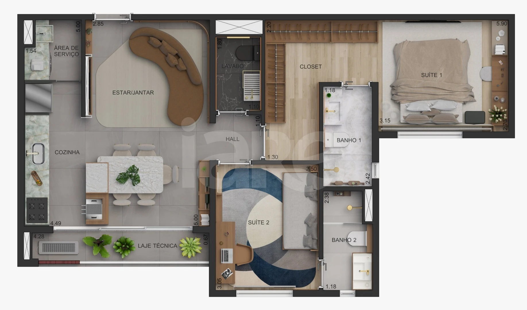 Planta — Garden 95,71 m²