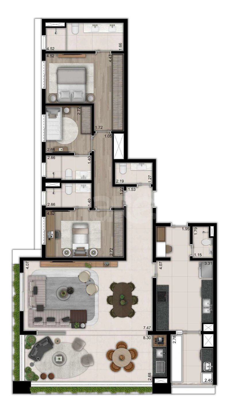 Planta — Apartamento 173 m²