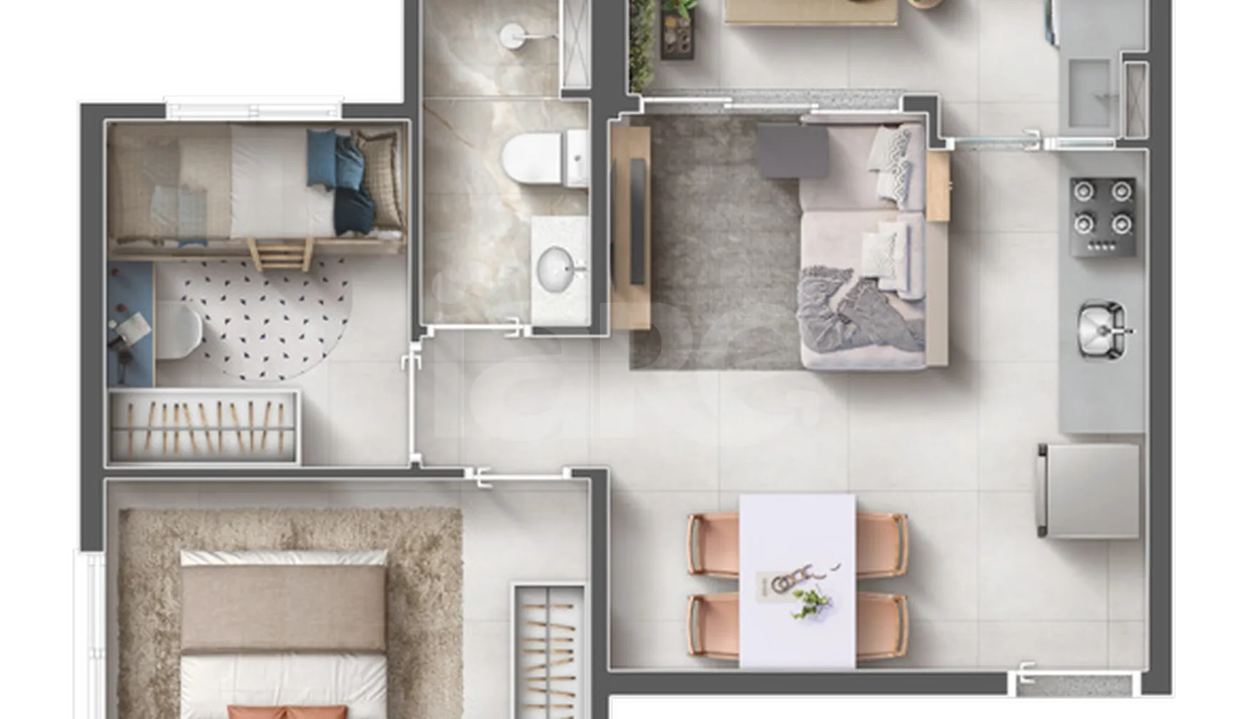 Planta — Apartamento 36,94 m²