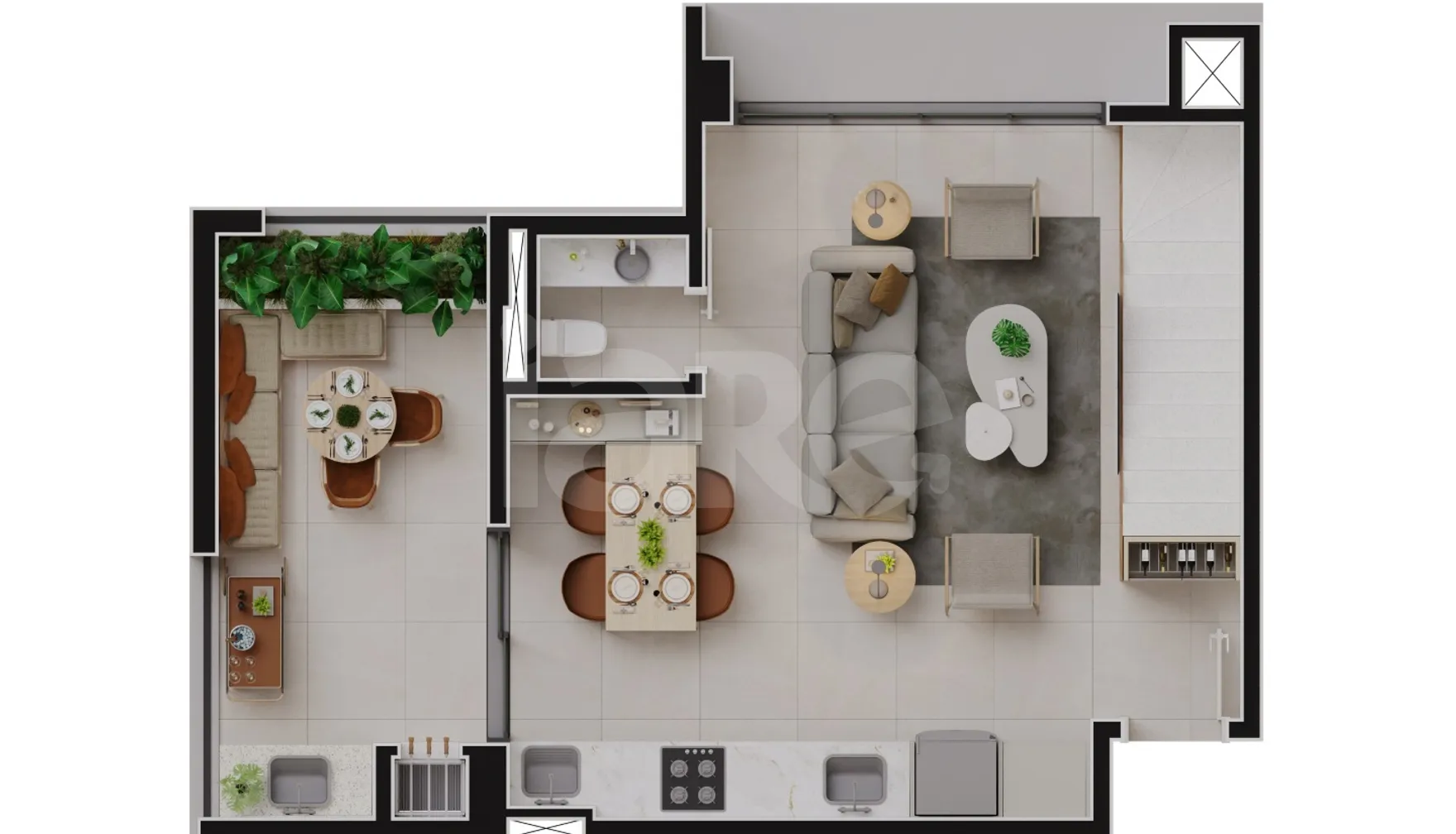 Planta — Cobertura Duplex 91,78 m²