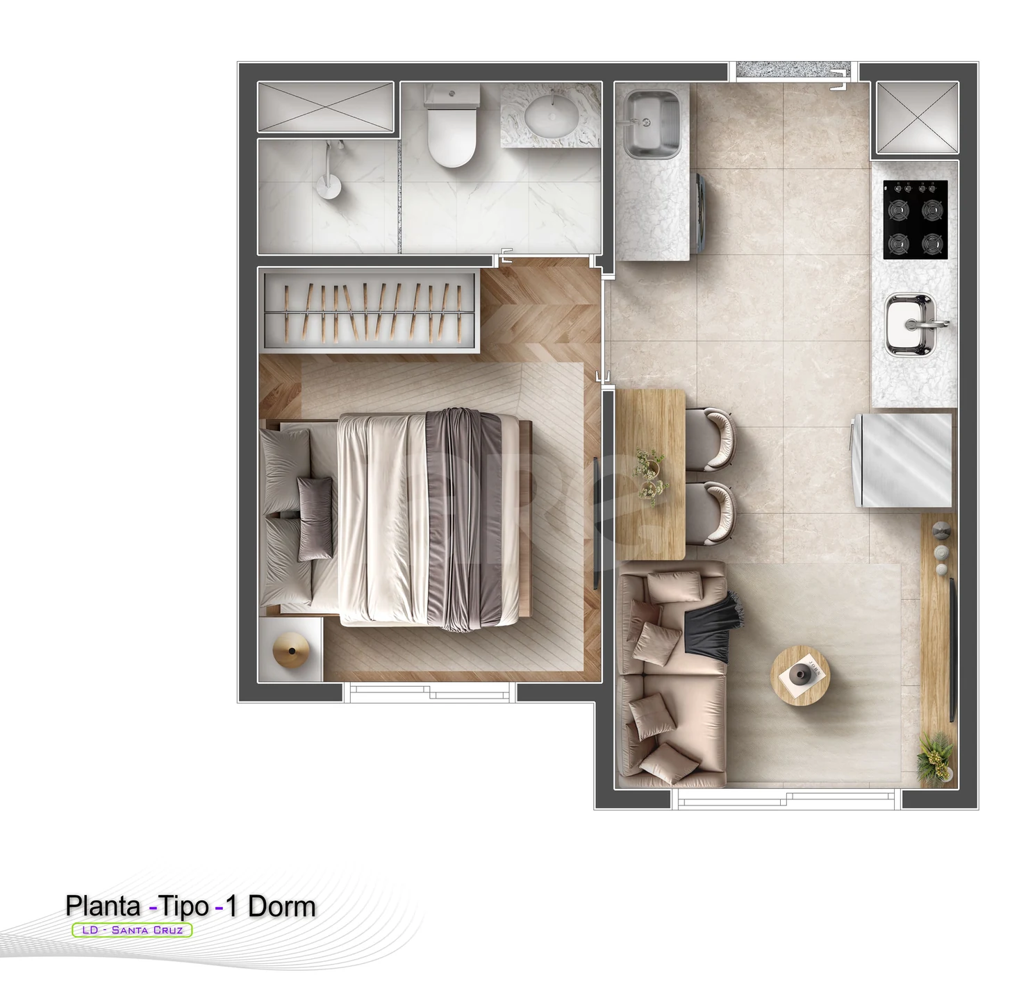 Planta — Apartamento 24,22 m²