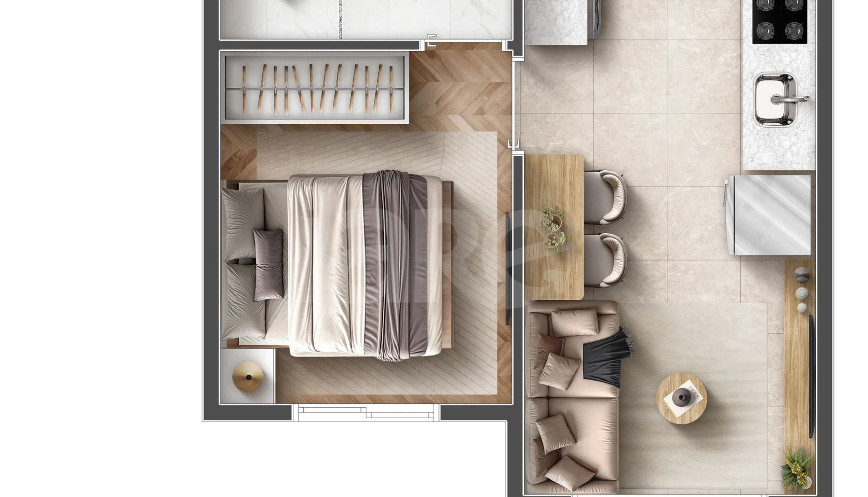 Planta — Apartamento 24,22 m²