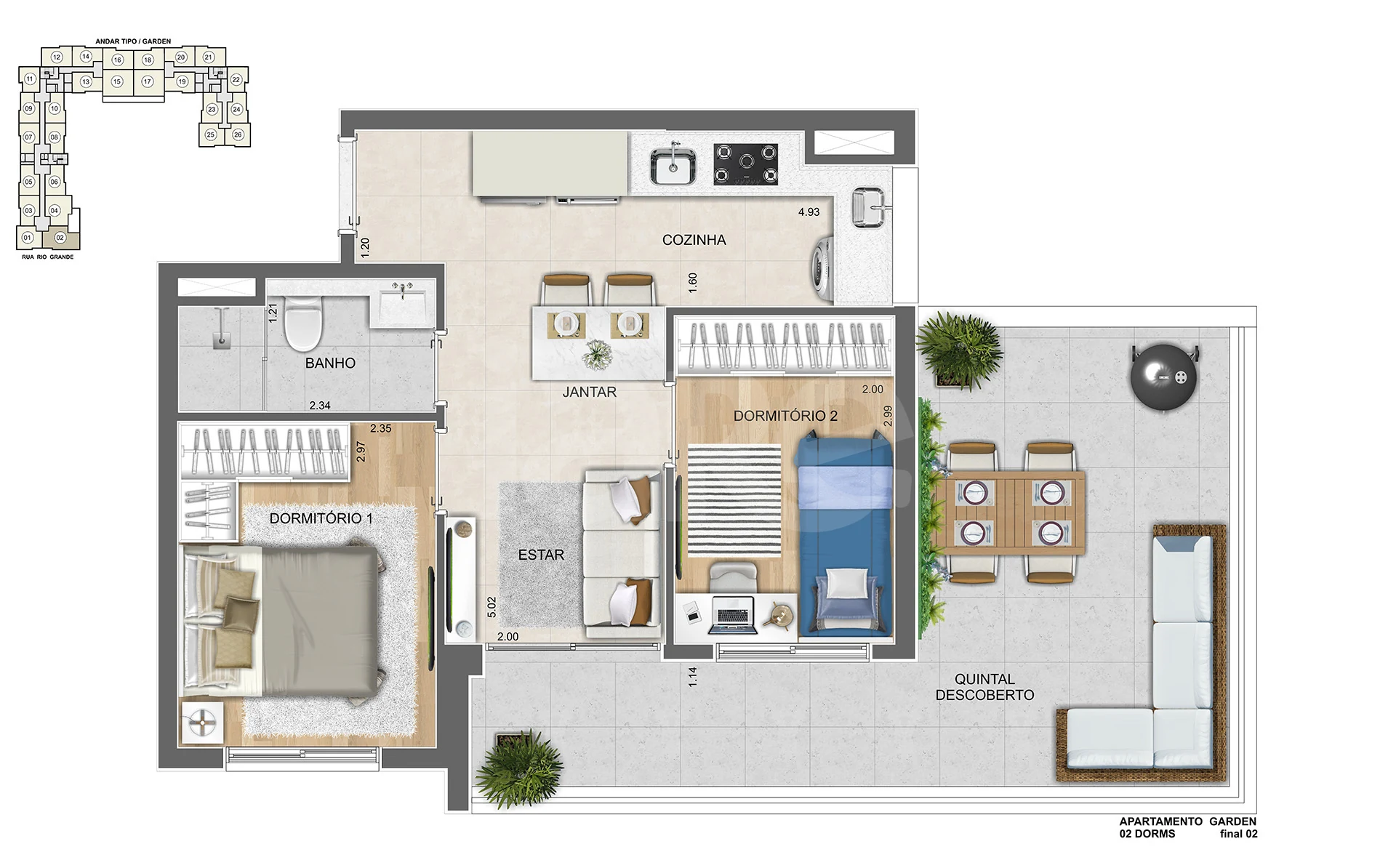 Planta — Garden 55 m²