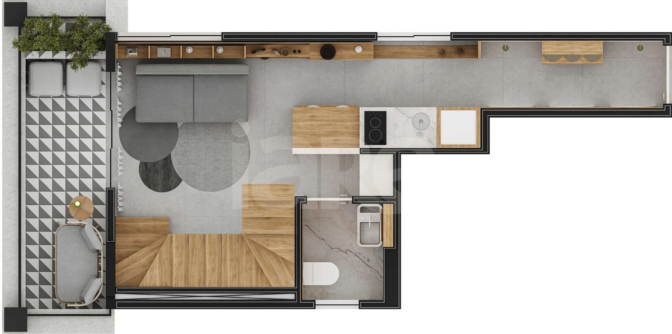 Planta — Cobertura Duplex 50,84 m²