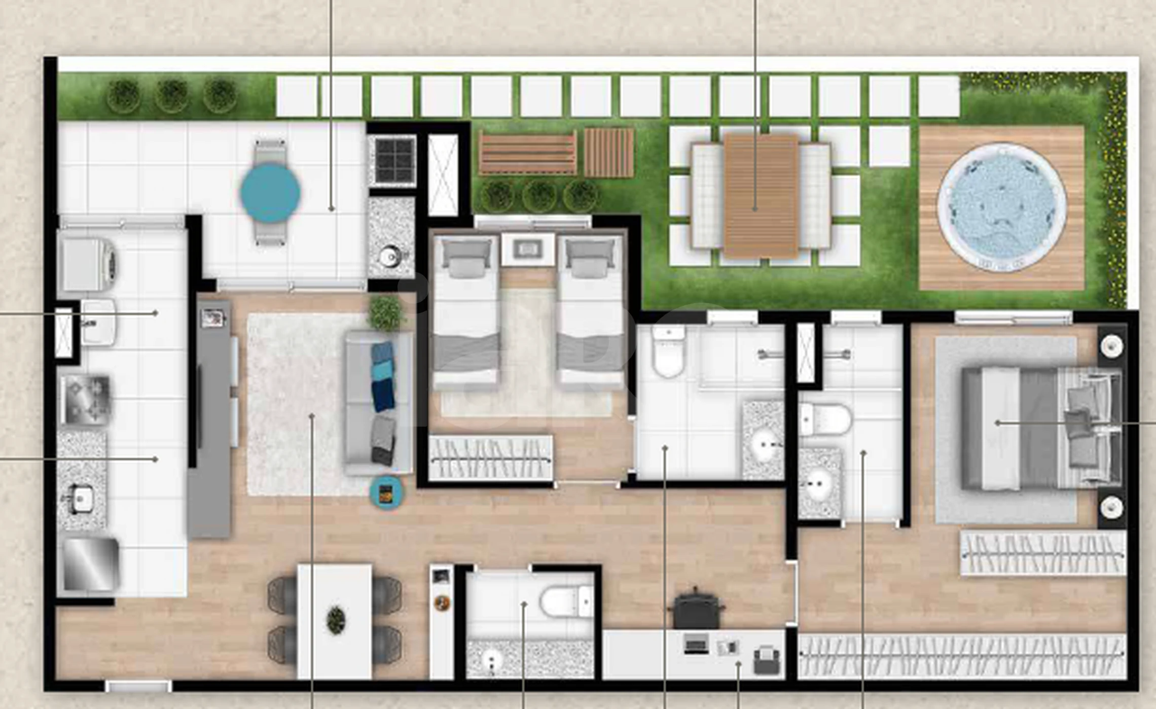 Planta — Garden 99,1 m²