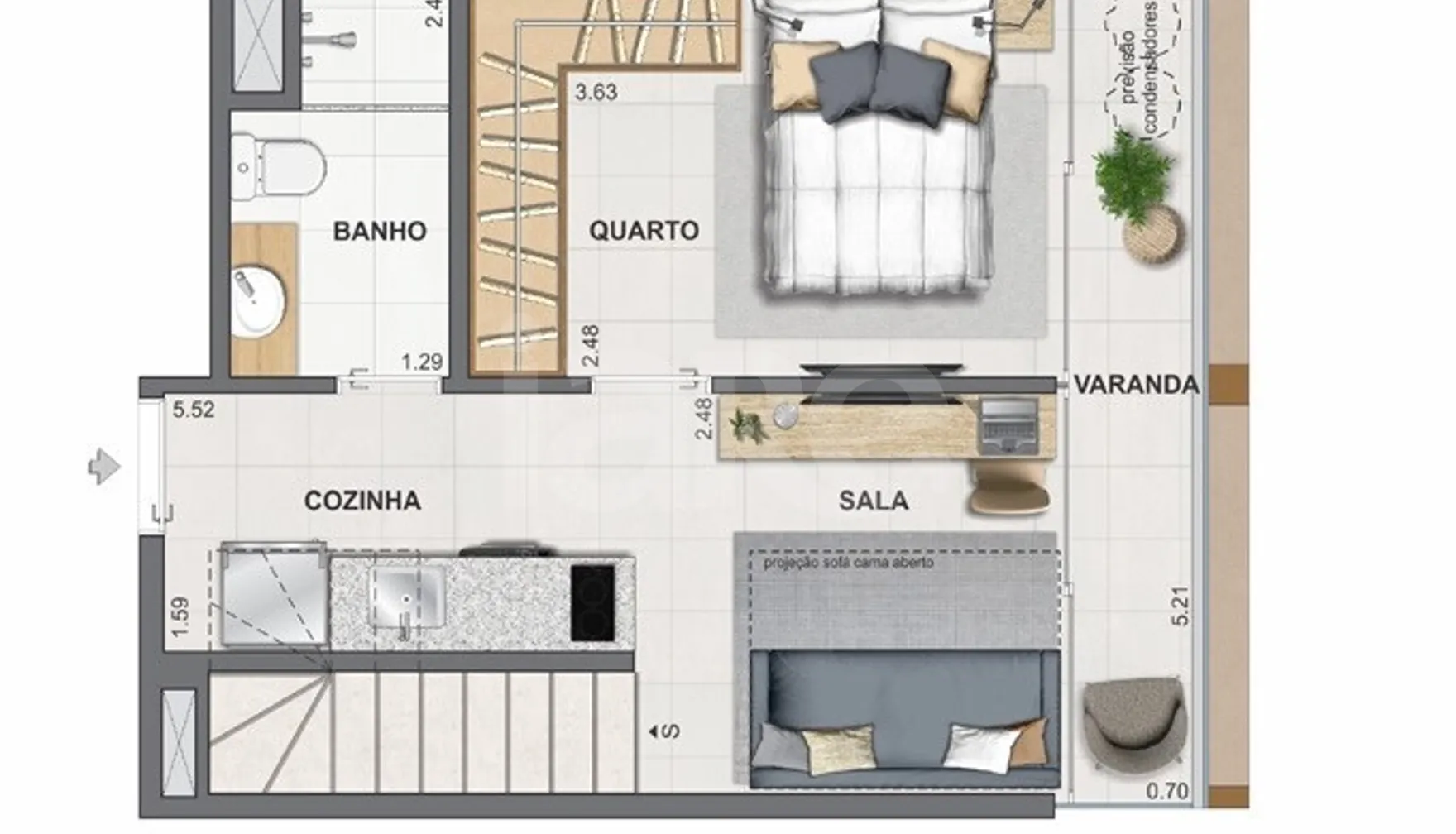 Planta — Cobertura Duplex 67,85 m²