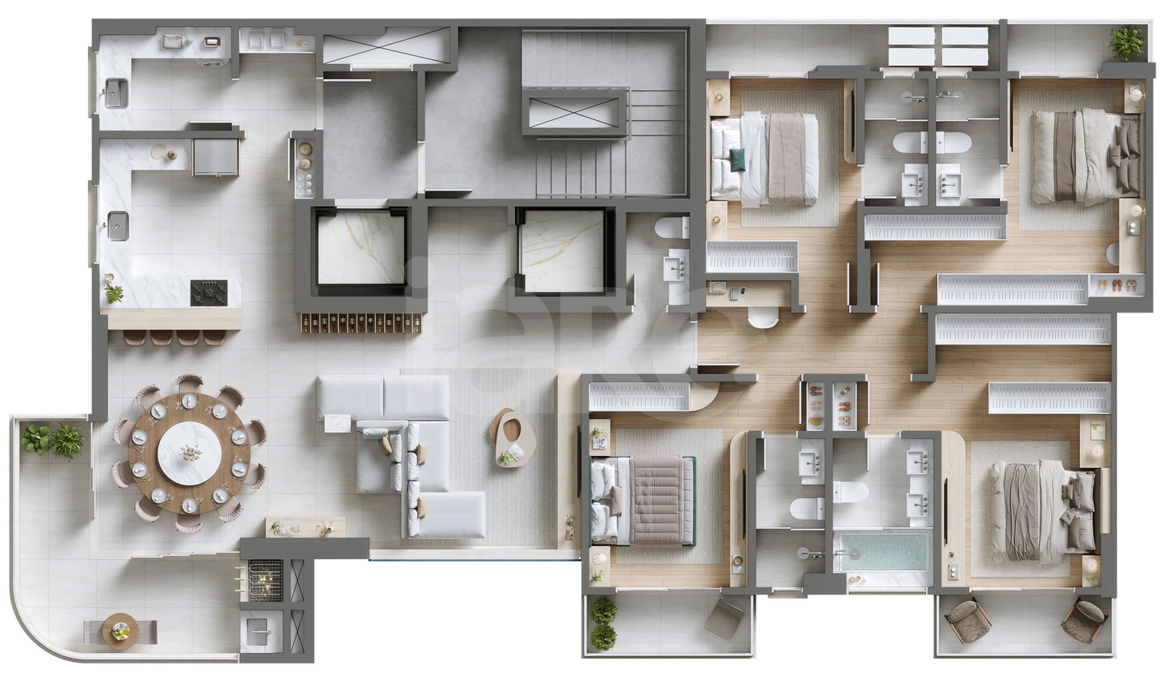 Planta — Apartamento 194,96 m²