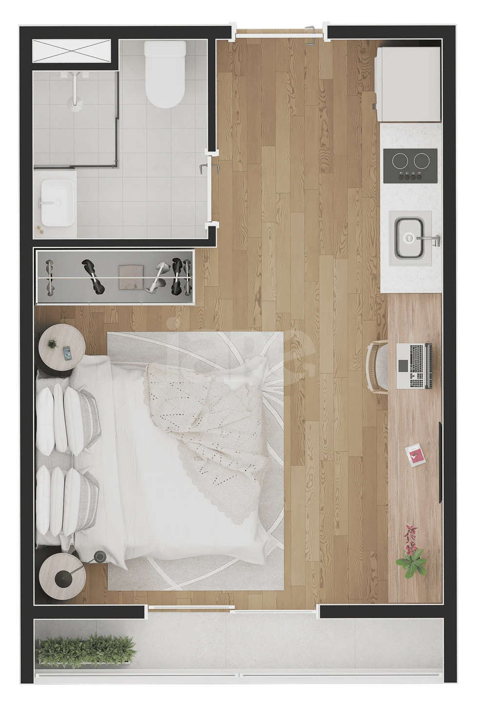Planta — Apartamento 24,15 m²