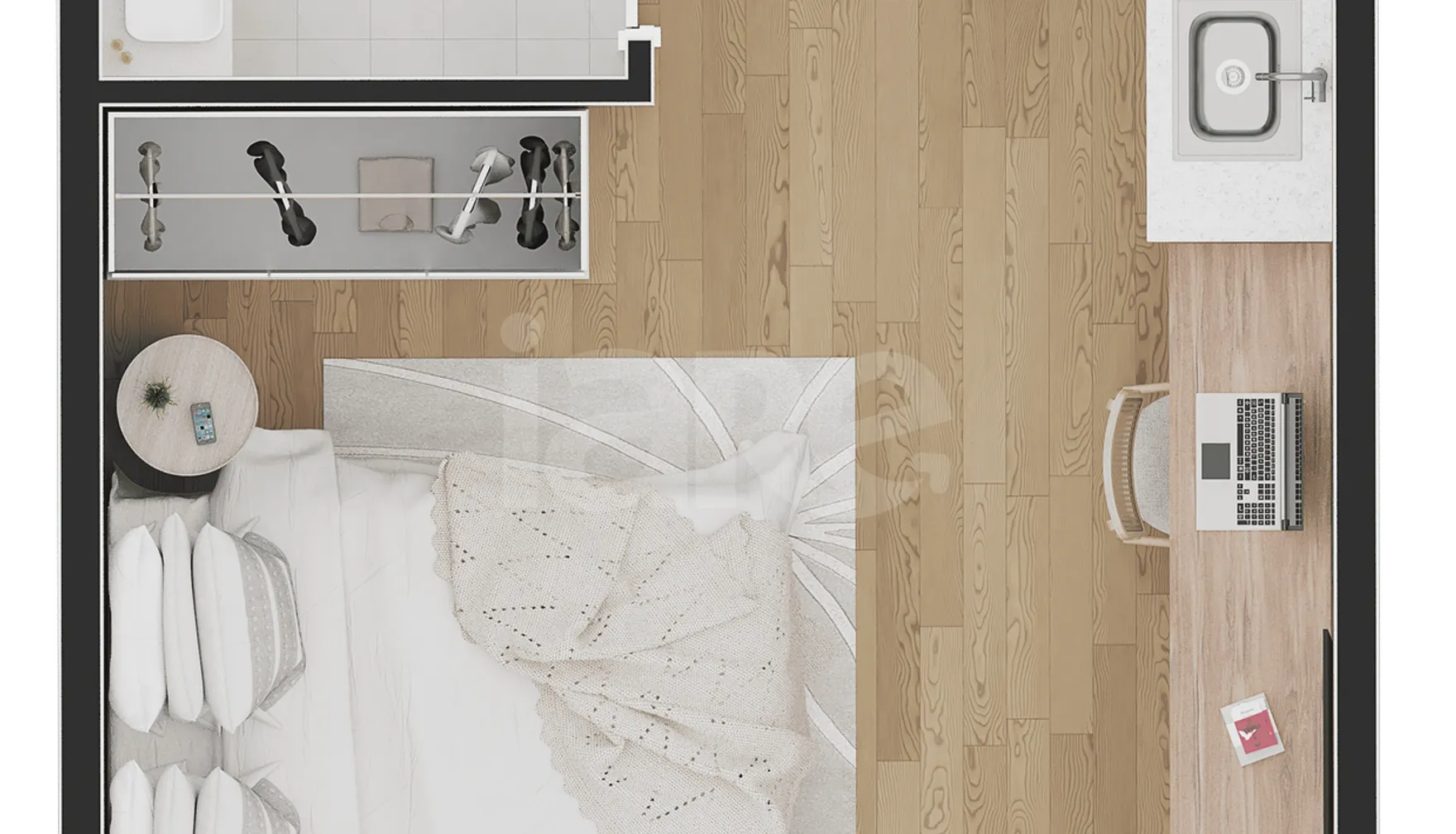 Planta — Apartamento 24,15 m²