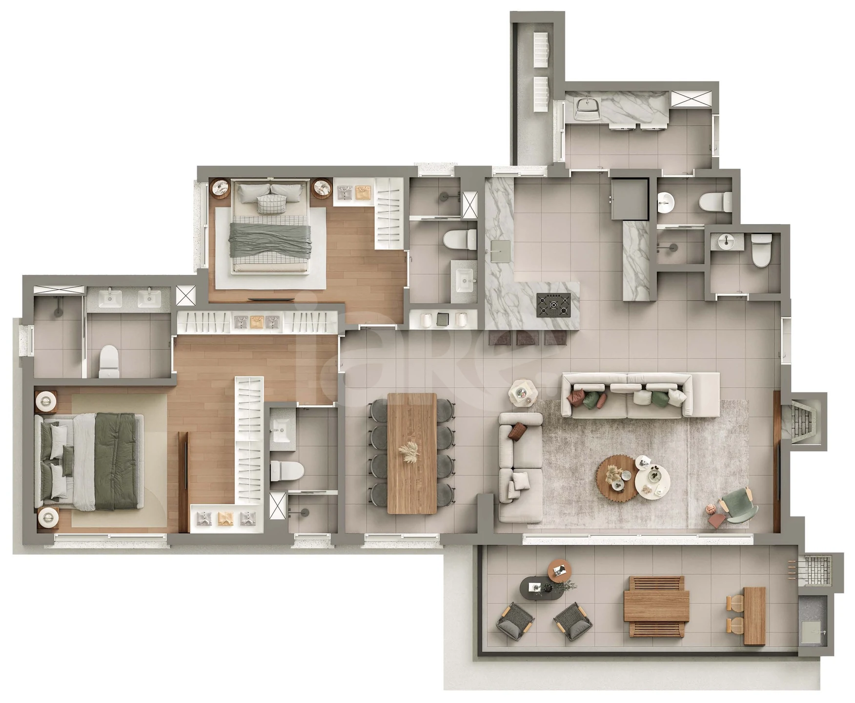 Planta — Apartamento 145,08 m²