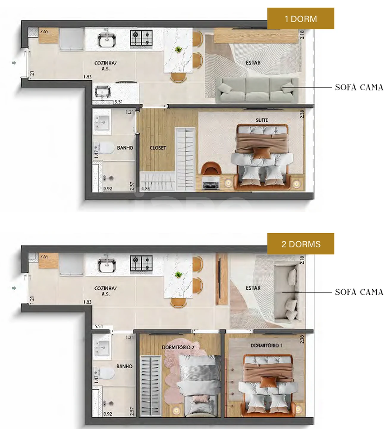 Planta — Studio 36,29 m²