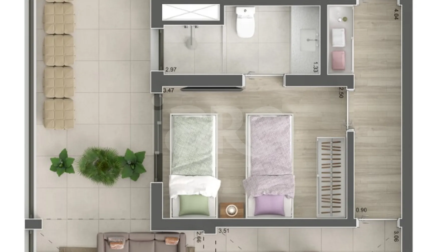 Planta — Garden 85,69 m²