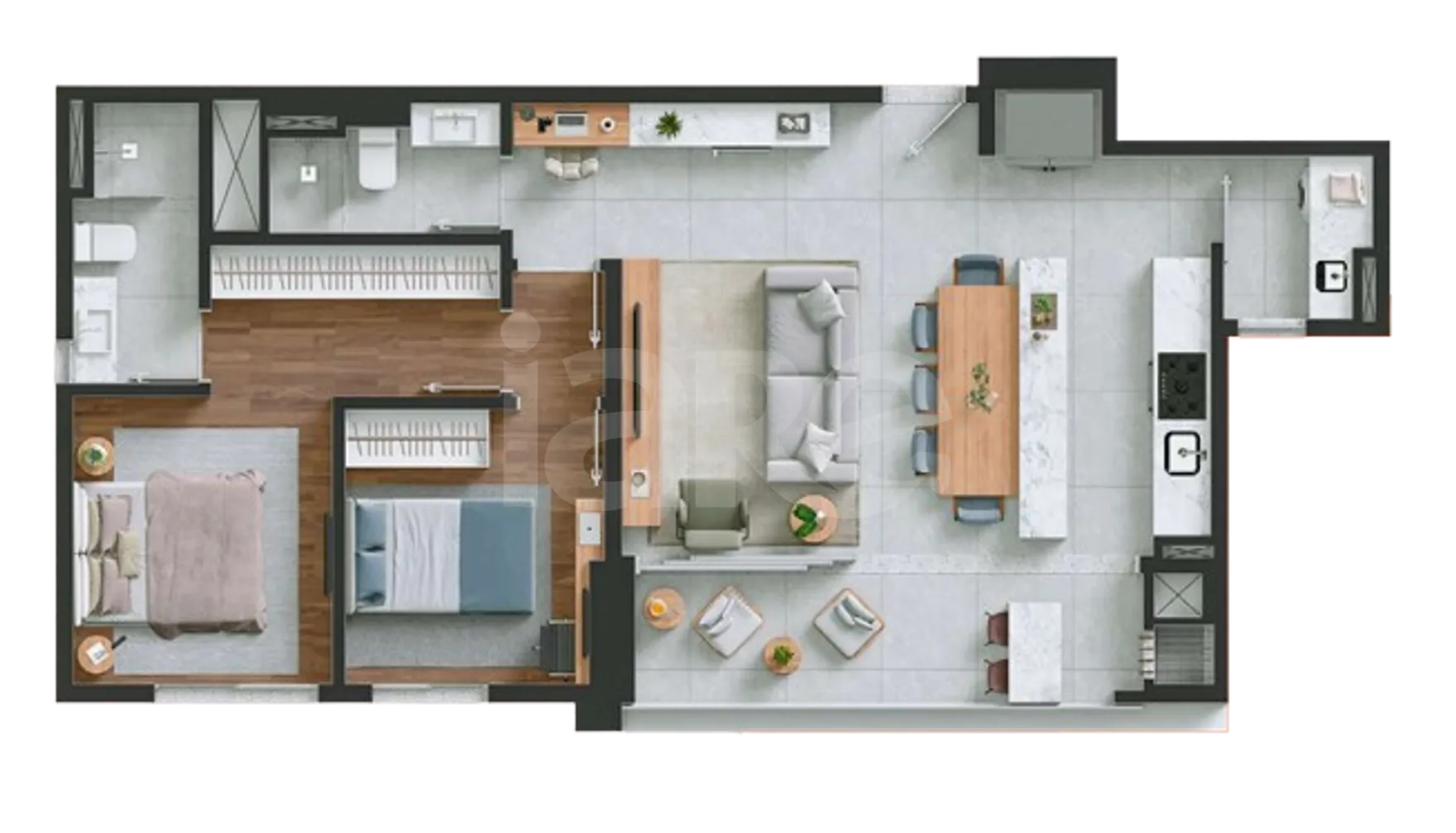 Planta — Apartamento 81,4 m²