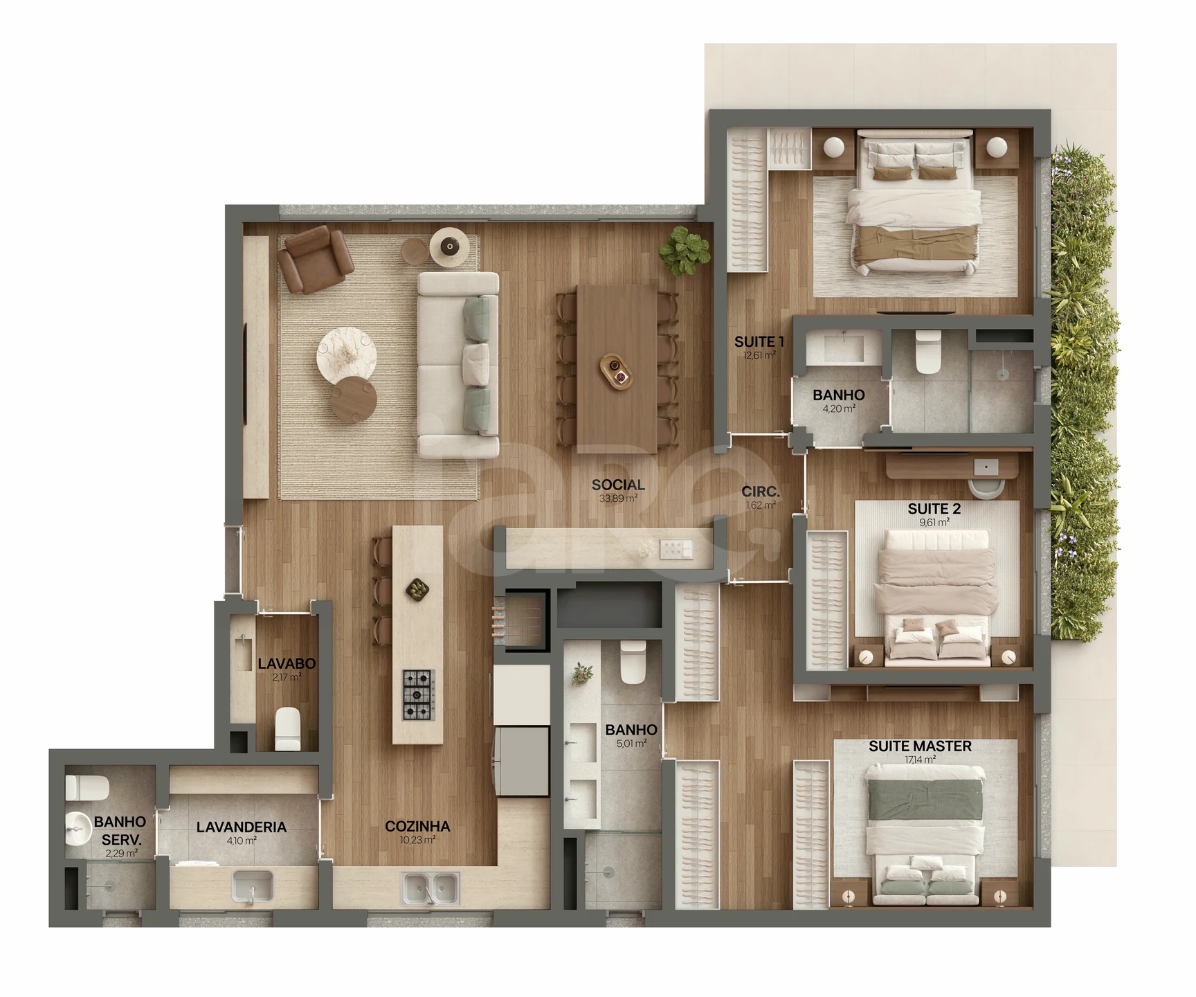 Planta — Apartamento 131,41 m²