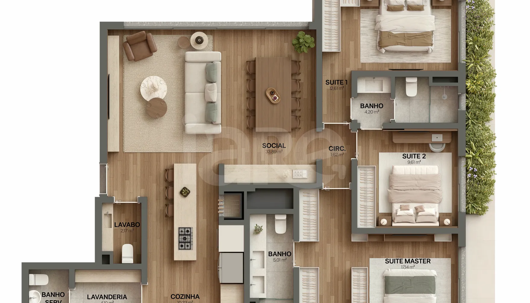 Planta — Apartamento 131,41 m²