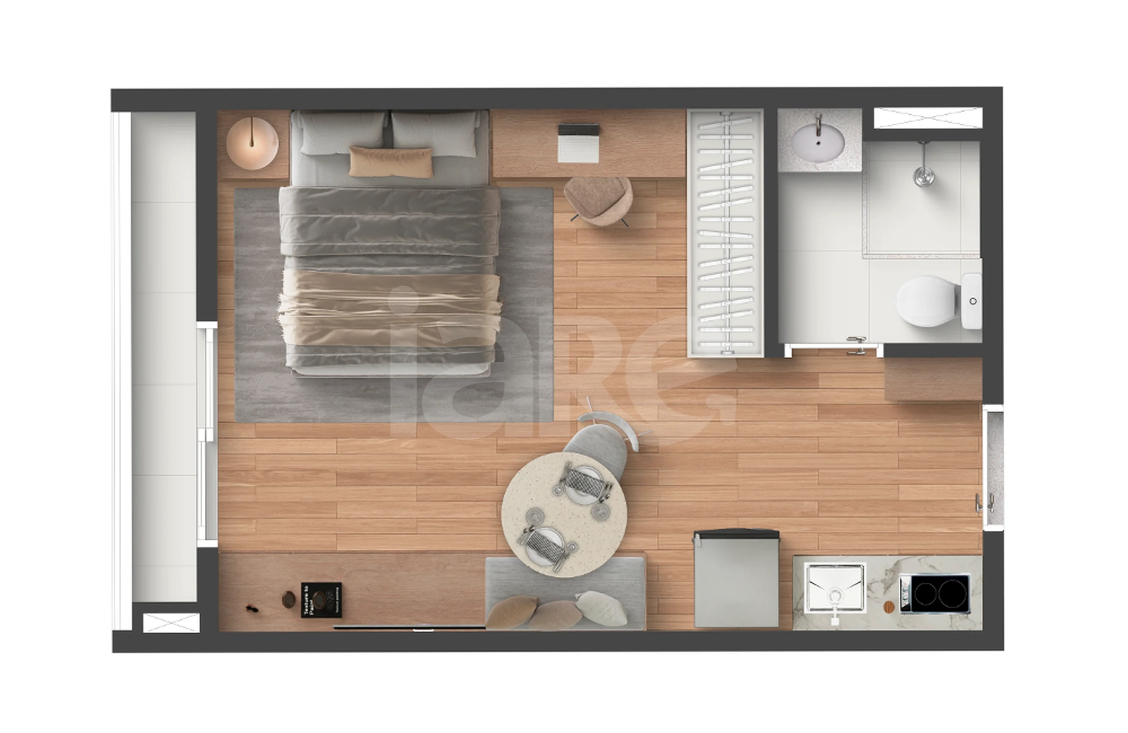 Planta — Studio 24,1 m²