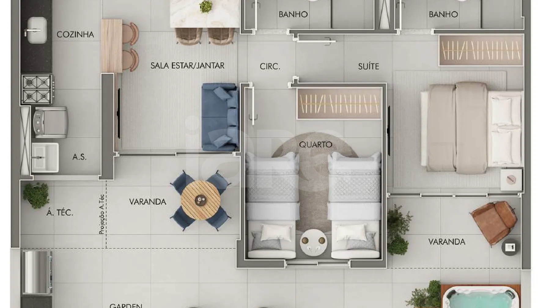 Planta — Garden 74,75 m²