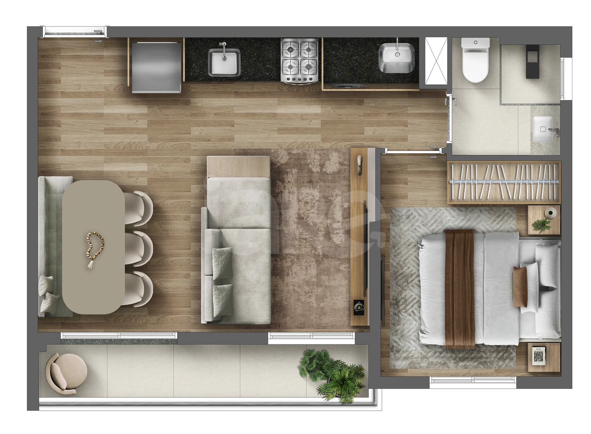 Planta — Apartamento 37,01 m²