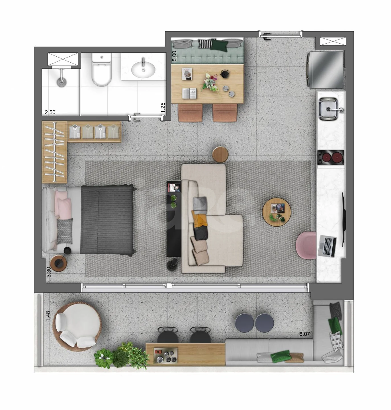 Planta — Apartamento 43,33 m²