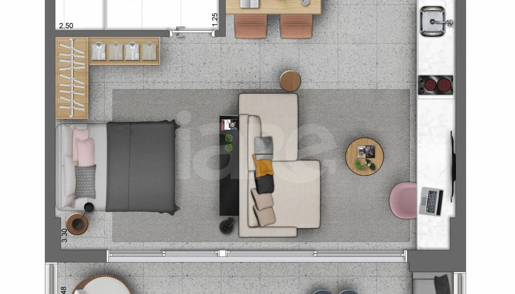 Planta — Apartamento 43,33 m²
