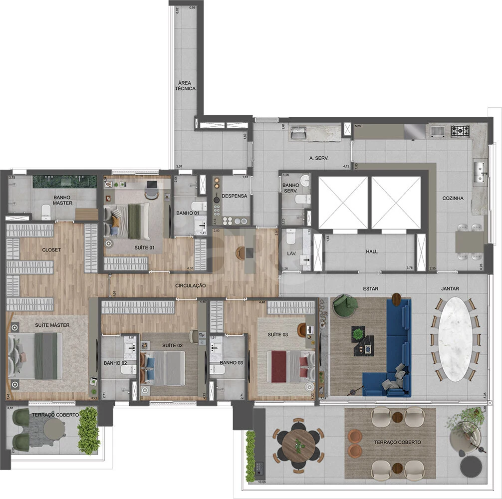 Planta — Apartamento 290 m²