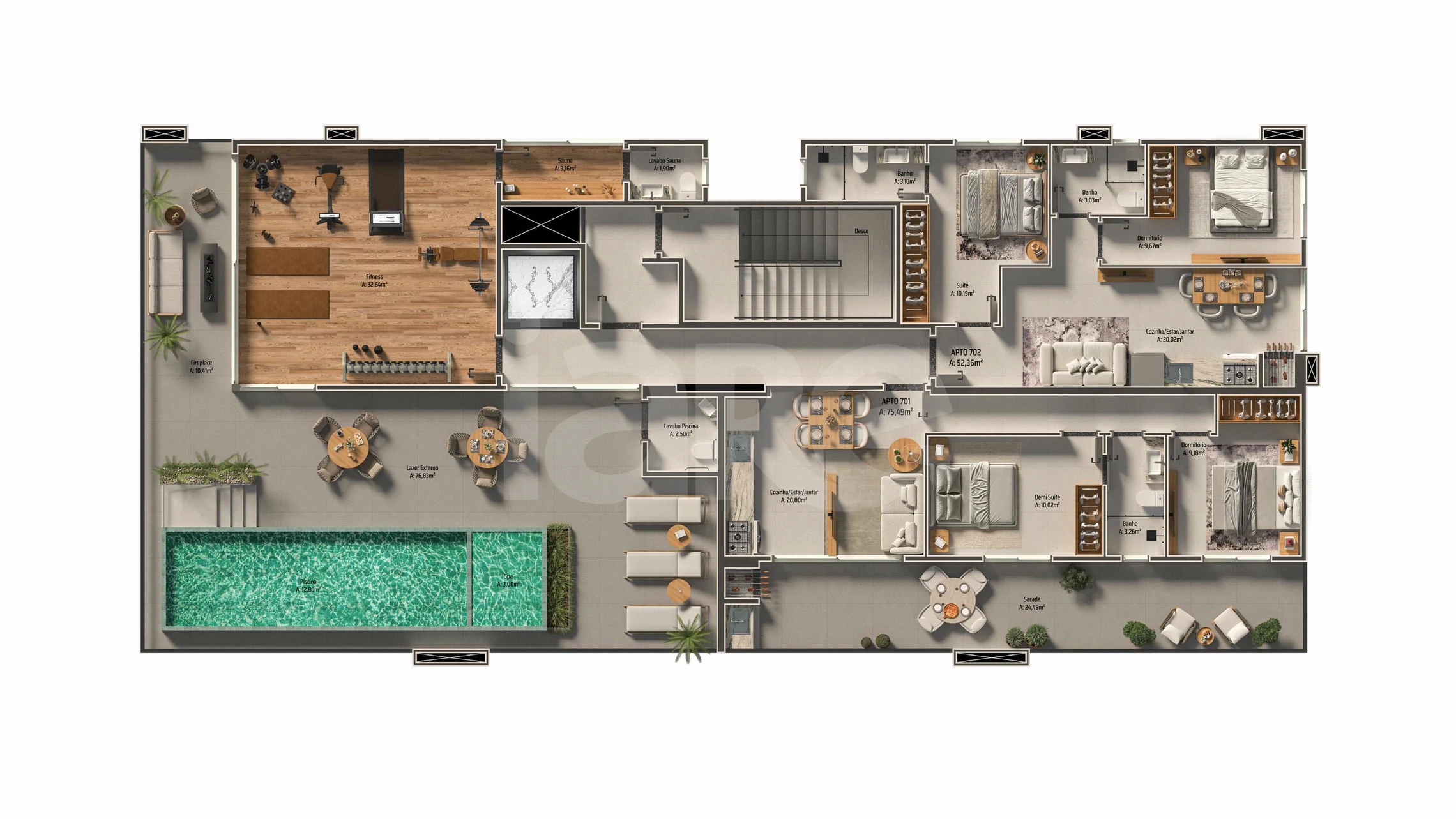Planta — Pavimento cobertura