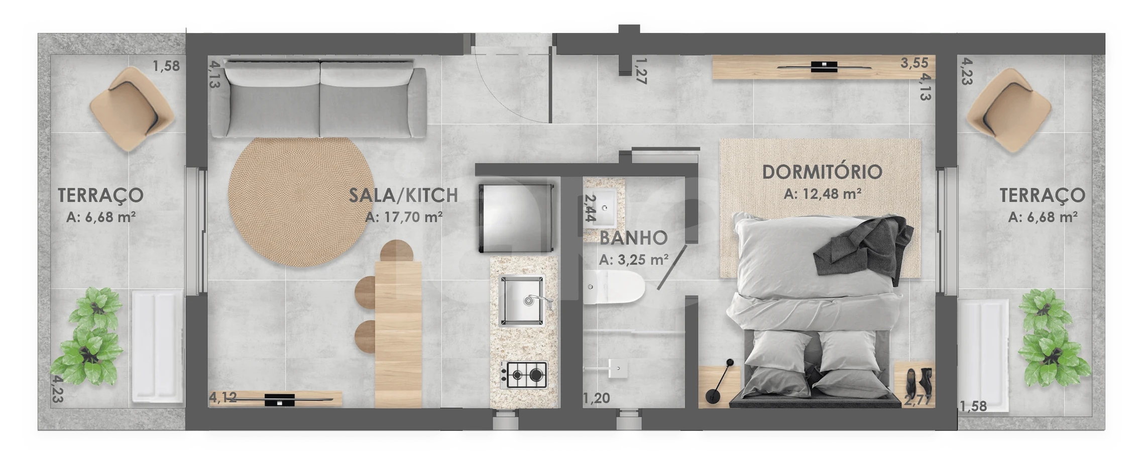 Planta — Garden 57,69 m²