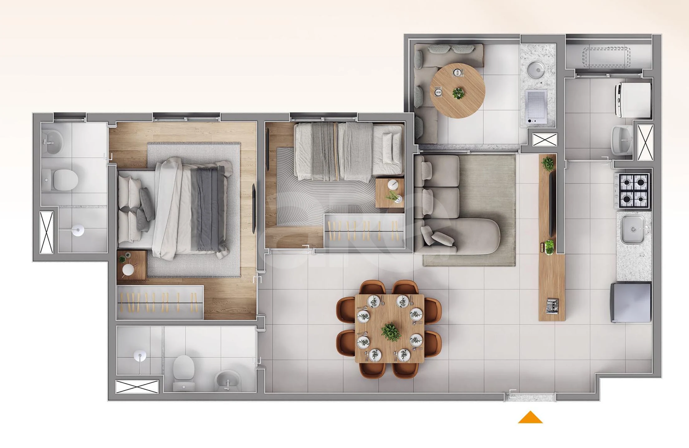 Planta — Apartamento 55,11 m²