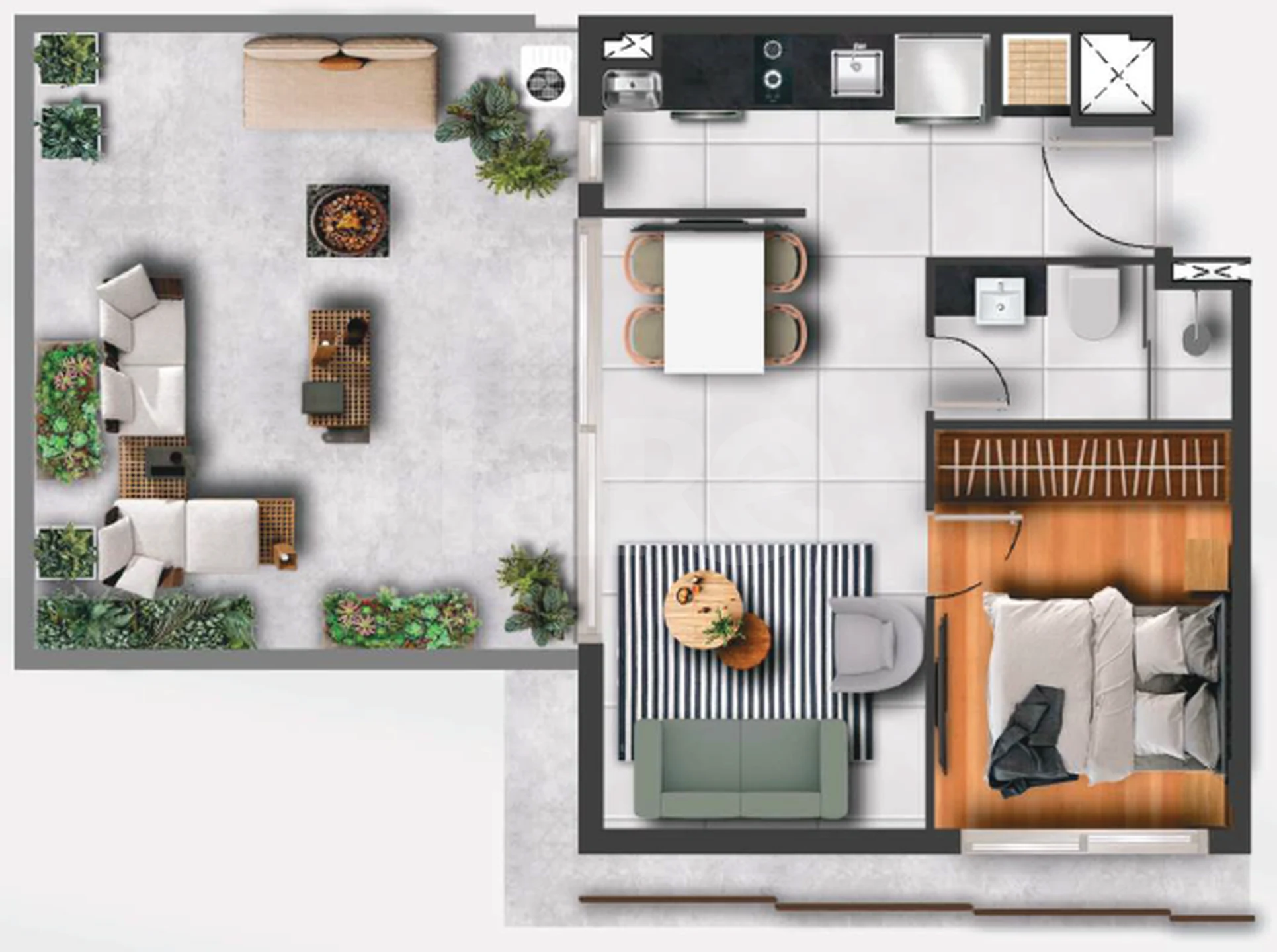 Planta — Garden 61,97 m²