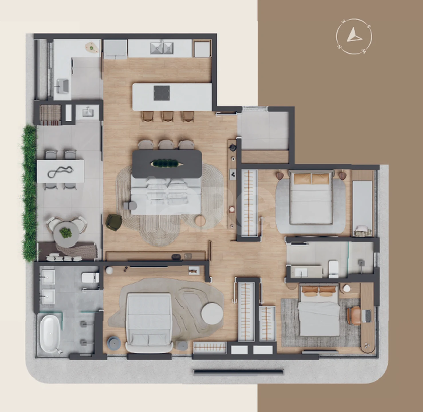 Planta — Apartamento 118,67 m²