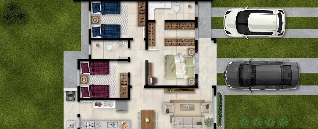 Planta — Casa em Condomínio 83,42 m²