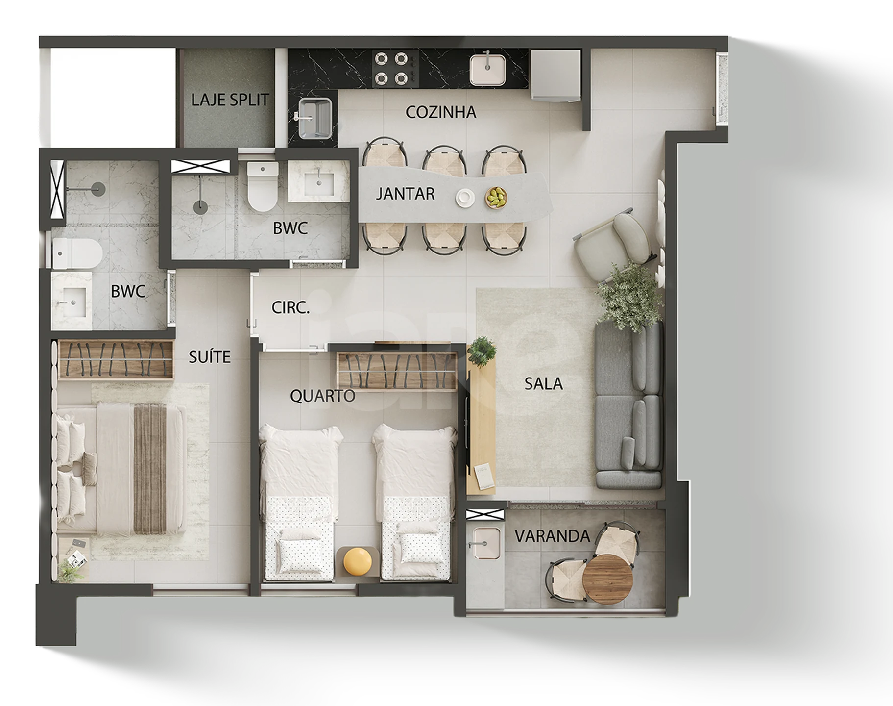 Planta — Apartamento 50 m²
